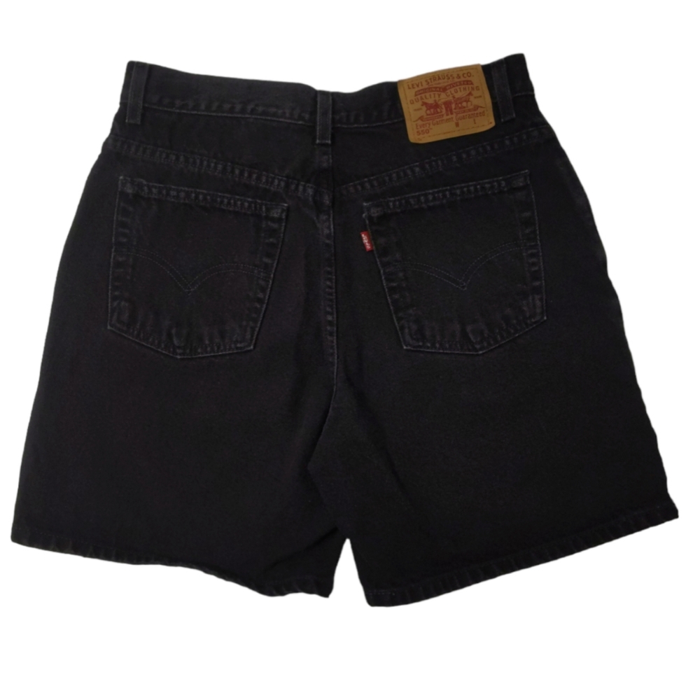 Levi’s 550 Vintage Women's Black Denim Jean Shorts Vtg Y2K 90s High Waist Mom